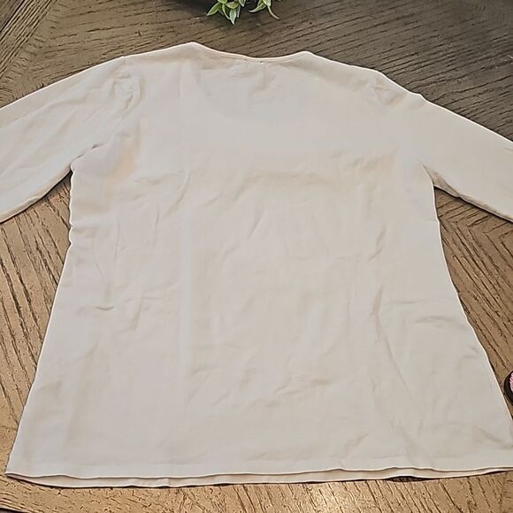White quarter sleeve top size L Anne Klein sport - Picture 8 of 9